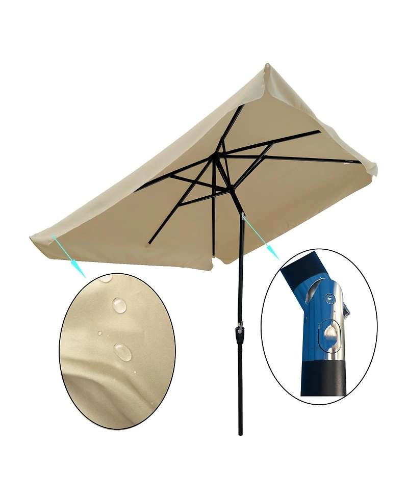 Streamdale Furniture 10' x 6.5' Patio Umbrella with Crank and Button