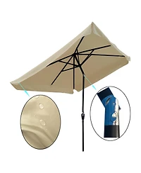 Streamdale Furniture 10' x 6.5' Patio Umbrella with Crank and Button