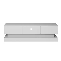 Streamdale Furniture 51.1" Modern Tv Stand With Led Lights, High Glossy Front Tv Cabinet