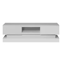 Streamdale 63 Inch Modern Tv Stand With Led Lights, High Glossy Front Tv Cabinet