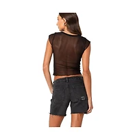 Edikted Devi sheer mesh top