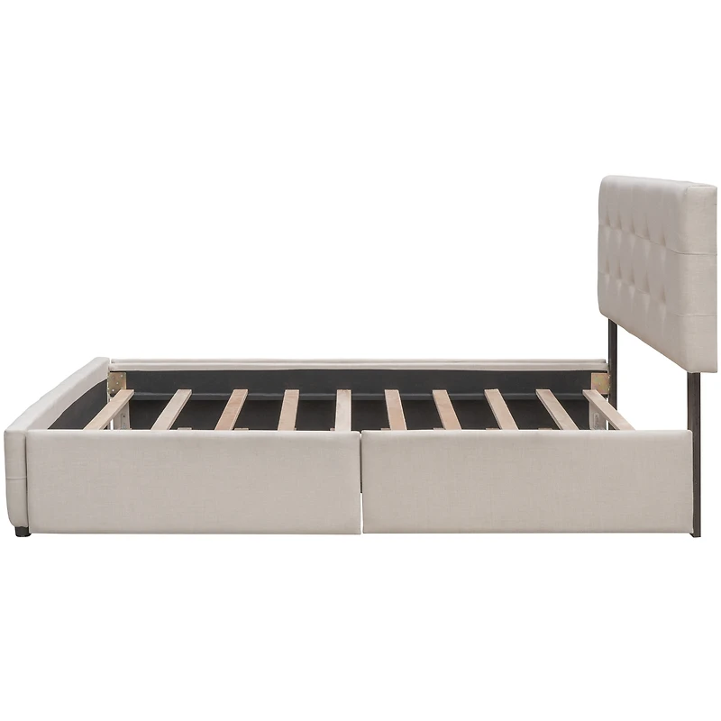 Streamdale Queen Upholstered Bed with 2 Drawers and Twin Xl Trundle