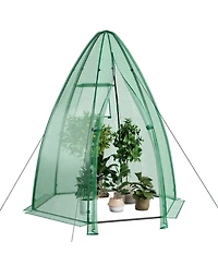 Skonyon 5.5 x 5.5 x 6 Feet Portable Mini Greenhouse with All-Weather Pe Cover