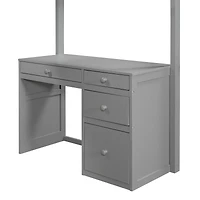 Streamdale Twin Loft Bed With Ladder, Shelves, And Desk