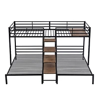 Streamdale Triple Bunk Bed w/ Staircase & Storage