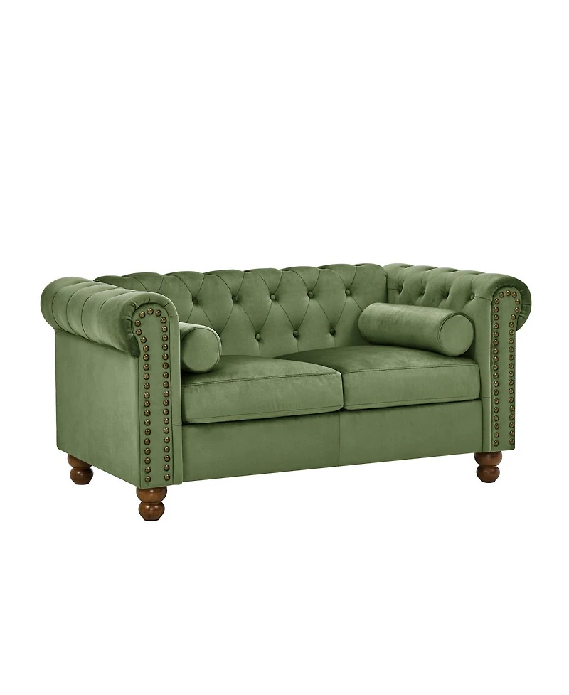 Streamdale Furniture Green Velvet Love Seat Sofa