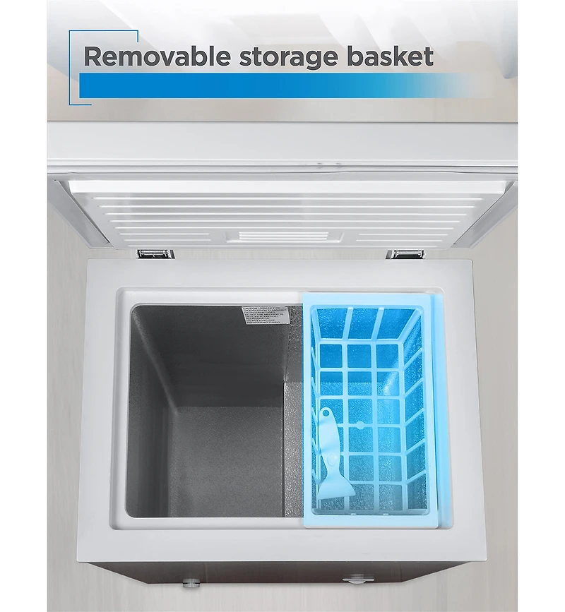 Black+Decker 2.7 Cu. Ft. Compact Chest Freezer, Deep Freezer Holds Up To 94.5 Lbs. of Frozen Food, Removable Storage Basket, Mechanical Temperature Co