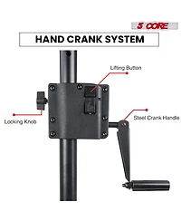 5 Core Speaker Stand Pair Tripod Tall Crank Up Height Adjustable Heavy Duty Floor Stands 35mm Pa Pole Mount