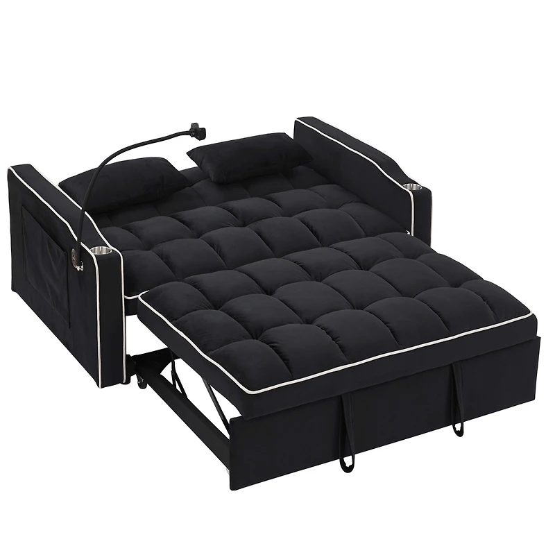 Streamdale Furniture 55.51 Inch Versatile Foldable Sofa Bed In 3 Lengths, Modern Sofa Sofa Sofa