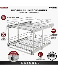 Rev-a-Shelf Kitchen Cabinet Pull Out Shelf Organizer, 21 x 22 In, 5WB2-2122CR-1
