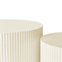 Streamdale Furniture Wave Stripe Nesting Coffee Table Set For Living Room, Bedroom, Beige(Set Of 2 Pieces)