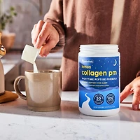NativePath Collagen Pm - Lemon Nighttime Collagen Peptides Powder with Magnesium, Gaba, L-Theanine and Melatonin - 20 Servings