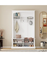 Streamdale Furniture 47.2" Wide Hall Tree With Bench And Shoe Storage