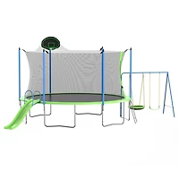 Streamdale Furniture Ultimate Kids' Paradise 14ft Trampoline with Slide, Backboard, & Swing