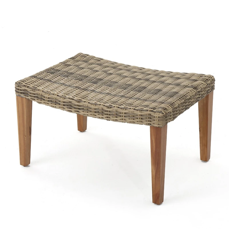 Streamdale Furniture Cozy Transitional Wicker Ottoman for Outdoor Spaces