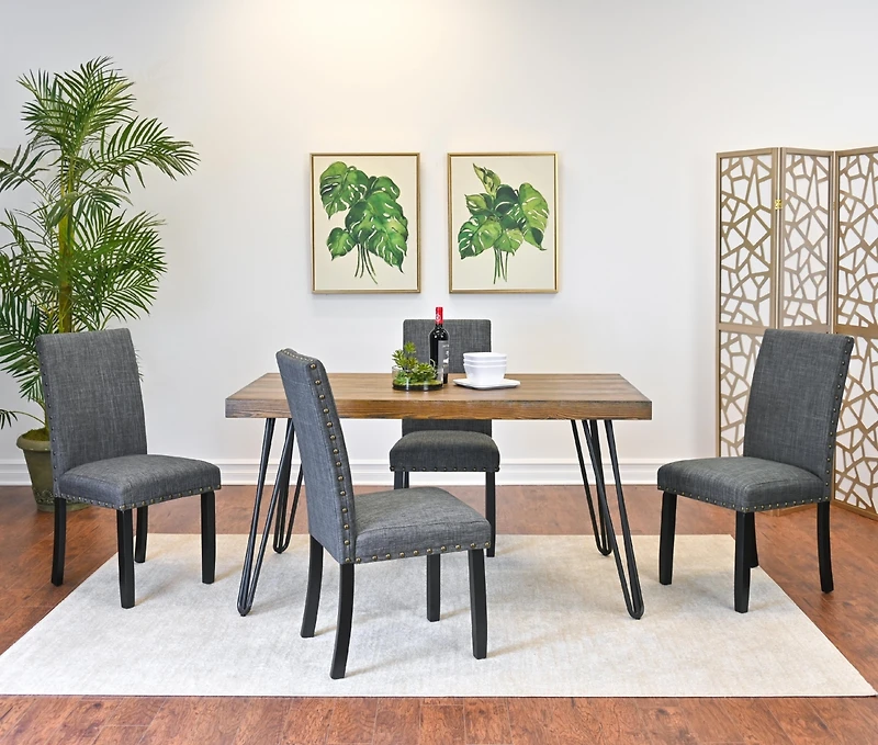 Streamdale Hairpin Dining Set (Table + 4 Chairs)
