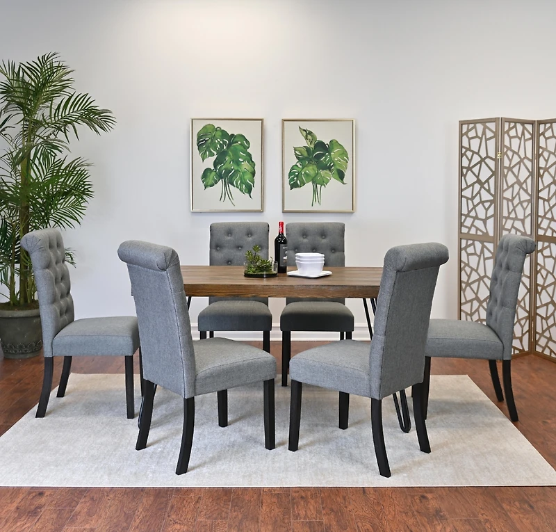 Streamdale 7-Piece Dining Set, Hairpin Table with 6 Chairs