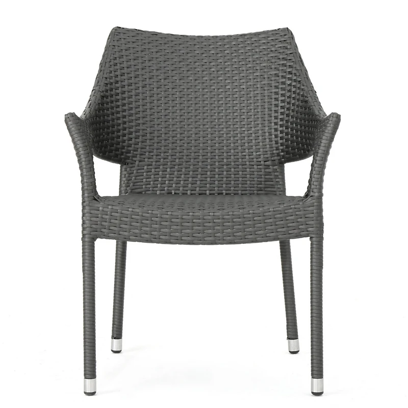 Streamdale Furniture Mirage Grey Pe Wicker Stacking Armchair