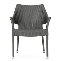 Streamdale Furniture Mirage Grey Pe Wicker Stacking Armchair
