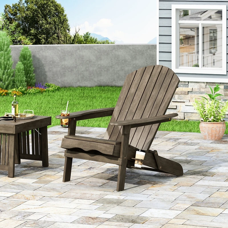 Streamdale Bellwood Folding Adirondack Chair With Cup Holders