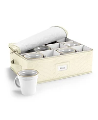 Sorbus Quilted Coffee Mug Storage Case - Features label windows, handles