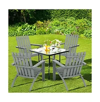 Givimo Outdoor Patio Acacia Wood Adirondack Lounge Armchair