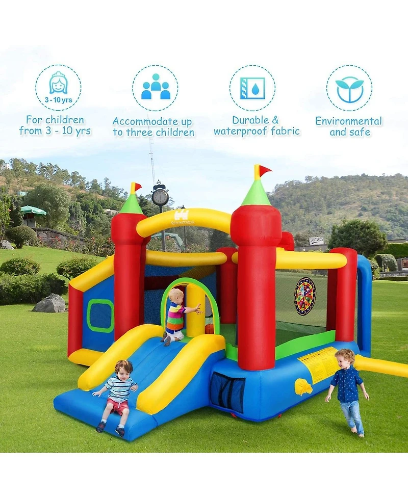 Sugift 7-in-1 Kids Inflatable Bounce House with Ocean Balls and 480W Blower