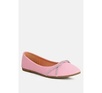 Playasu Rhinestone Faux Leather Ballerinas