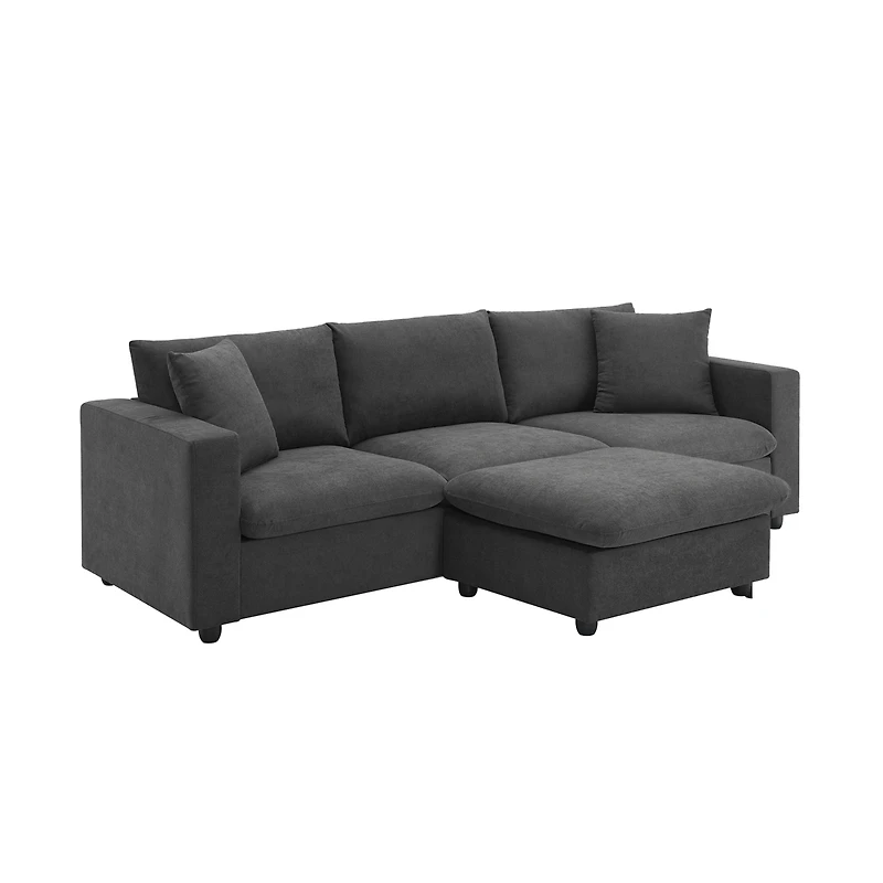 Streamdale Furniture 100.4x64.6" Modern Sectional Sofa, L-Shaped Couch Set With 2 Free Pillows, 4-Seat Fabric Couch Set