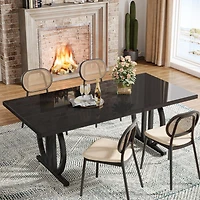 Tribesigns Executive Desk, 63 inch Large Modern Computer Desk with Metal Geometric Base, Conference Table for 4-6 People