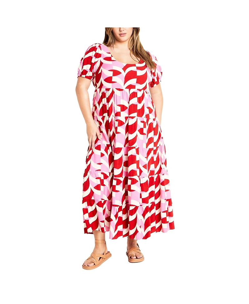 City Chic Plus Size Mila Print Dress