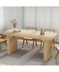 Tribesigns 62" Executive Desk, Large Computer Office Desk with Double Pedestal, Modern Simple Style Natural Wood Top Rectangle Writing Desk