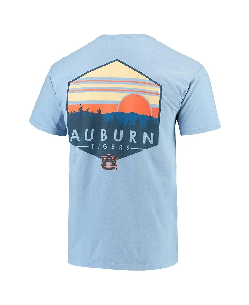 Image One Men's Blue Auburn Tigers Landscape Shield Comfort Colors Pocket T-Shirt