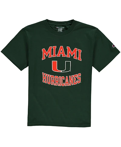 Champion Big Boys and Girls Green Miami Hurricanes Circling Team Jersey T-Shirt