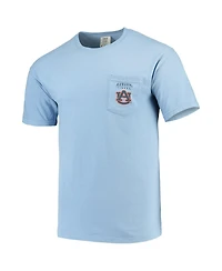 Image One Men's Blue Auburn Tigers Landscape Shield Comfort Colors Pocket T-Shirt