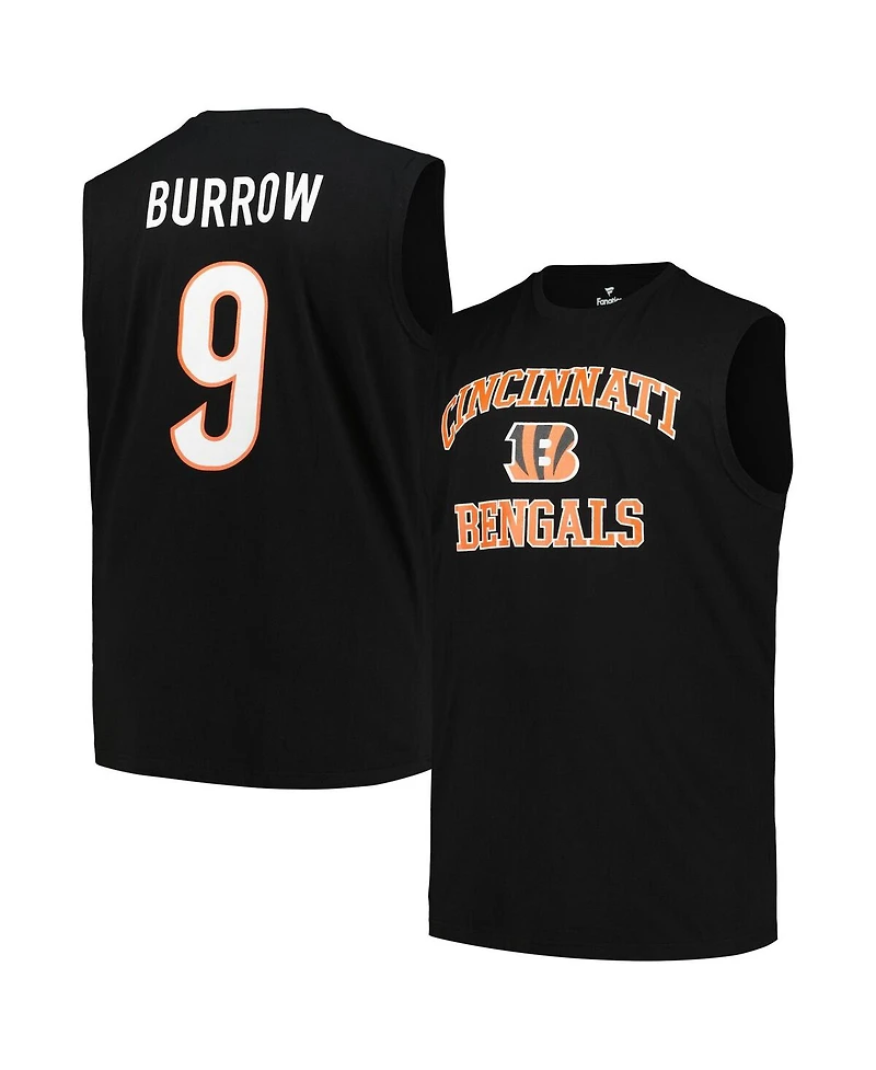 Fanatics Men's Joe Burrow Black Cincinnati Bengals Big Tall Muscle Tank Top