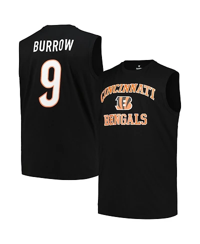 Fanatics Men's Joe Burrow Black Cincinnati Bengals Big Tall Muscle Tank Top