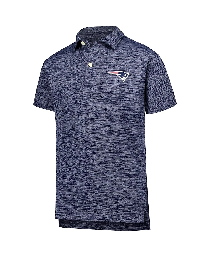 Wes & Willy Big Boys and Girls Navy New England Patriots Cloudy Yarn Polo