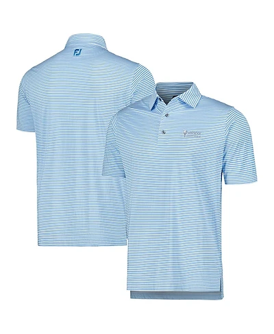 FootJoy Men's Light Blue Valspar Championship Micro Feeder Stripe Lisle ProDry Polo