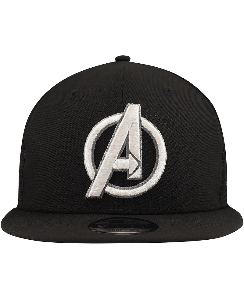New Era Men's Black the Avengers 9FIFTY Snapback Trucker Hat