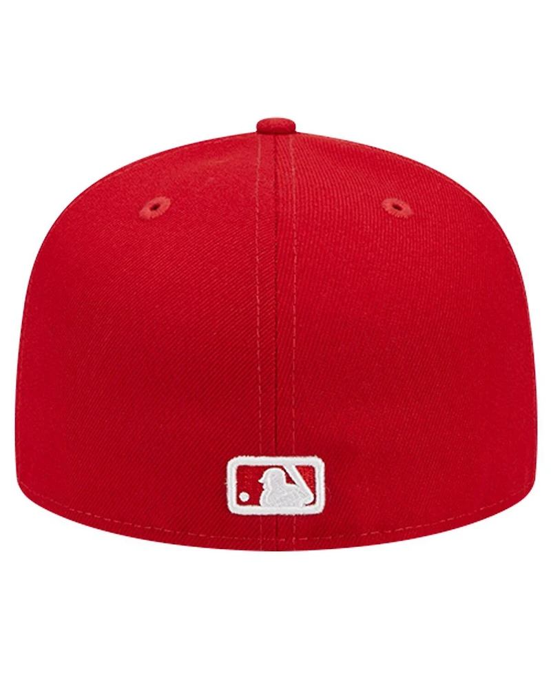 New Era Men's Red Miami Marlins Logo 59FIFTY Fitted Hat