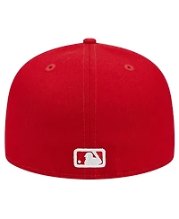 New Era Men's Red Miami Marlins Logo 59FIFTY Fitted Hat