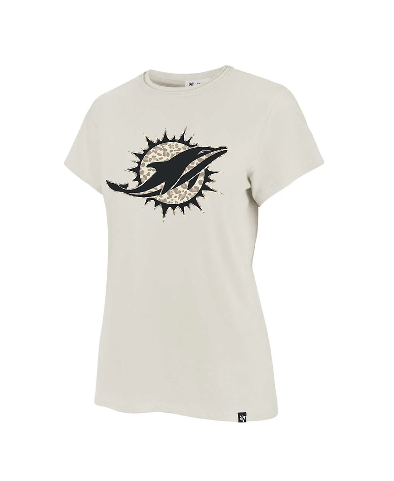 '47 Brand Women's Cream Miami Dolphins Panthera Frankie T-Shirt