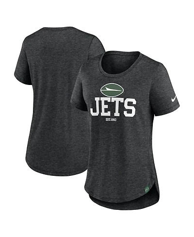 Nike Women's Heather Black New York Jets Fashion Tri-Blend T-Shirt