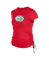 New Era Women's Red San Francisco 49ers Ruched Side T-Shirt