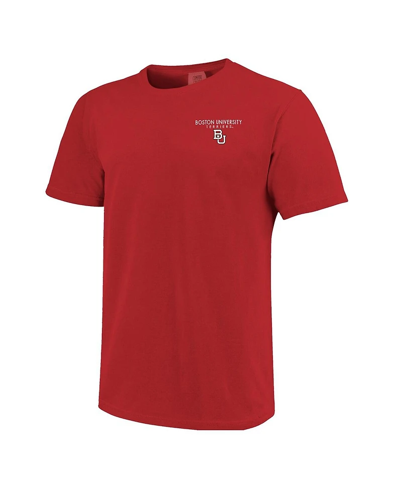 Image One Men's and Women's Scarlet Boston University Scenic Comfort Colors T-Shirt