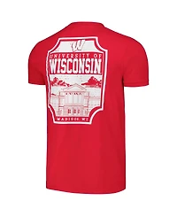Image One Men's Red Wisconsin Badgers Campus Badge Comfort Colors T-Shirt