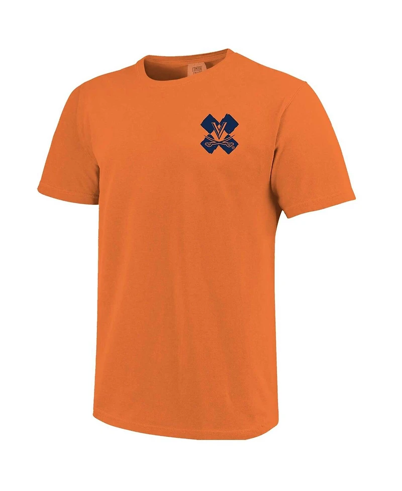 Image One Men's and Women's Orange Virginia Cavaliers Hyper Local Stadium Checkerboard T-Shirt
