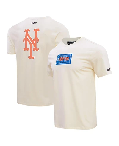 Pro Standard Men's Cream New York Mets Club Member Badge T-Shirt