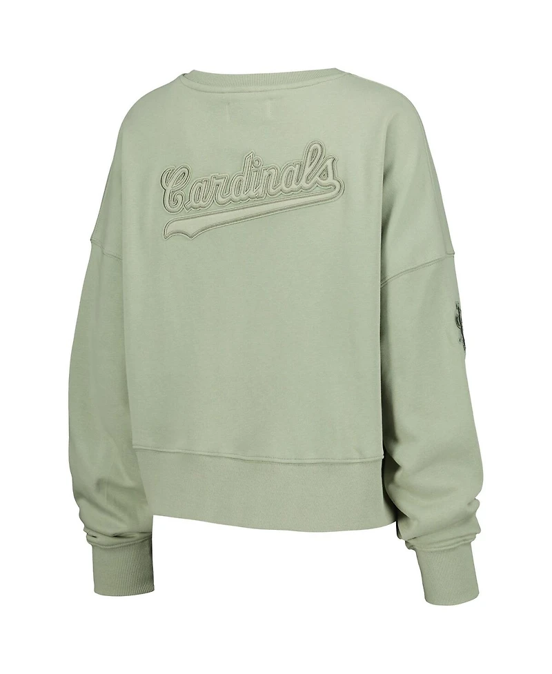 Pro Standard Women's Green St. Louis Cardinals Neutral Oversized Boxy Cropped Pullover Sweatshirt